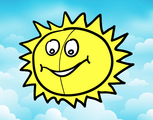 Dibujo Sol feliz pintado por dominium