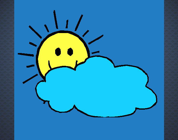 Dibujo Sol y nube pintado por dominium
