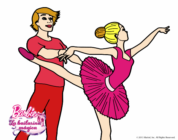 Dibujo Barbie bailando ballet pintado por morocha15_