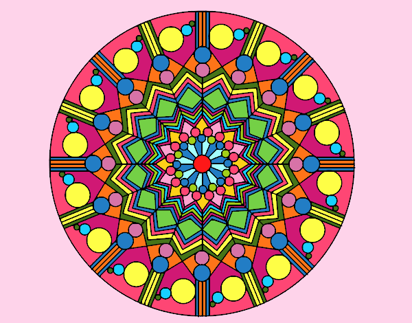 Dibujo Mandala flor con círculos pintado por CLARITAMC