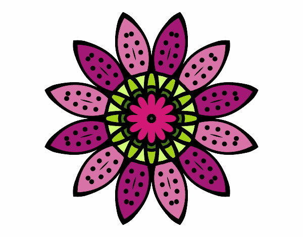 Dibujo Mandala flor con pétalos pintado por CLARITAMC