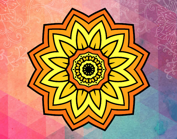 Dibujo Mandala flor de girasol pintado por meibol