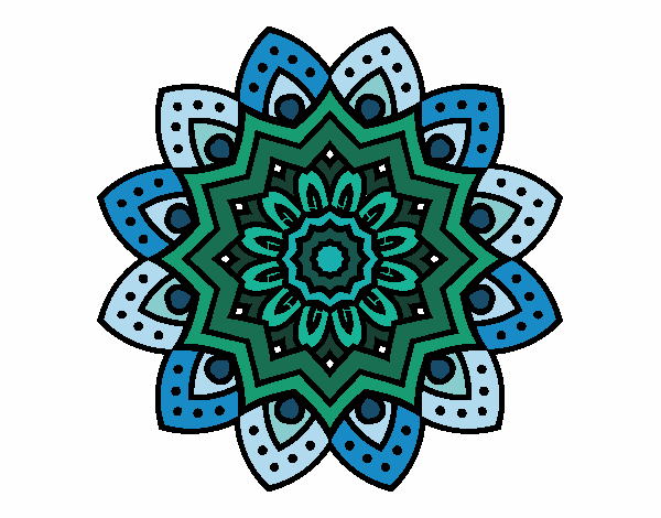 Dibujo Mandala flor natural pintado por kikanidos