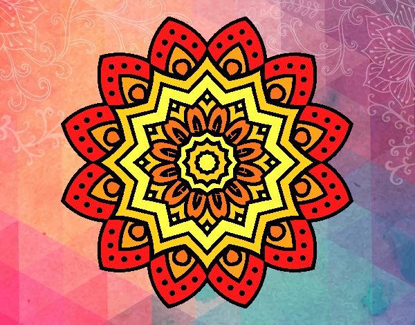 Dibujo Mandala flor natural pintado por meibol