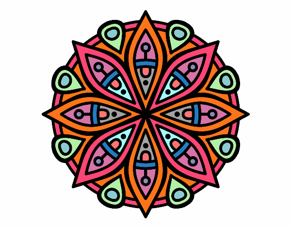 Dibujo Mandala para la concentración pintado por CLARITAMC