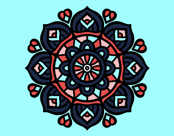 Dibujo Mandala para la concentración mental pintado por blanca