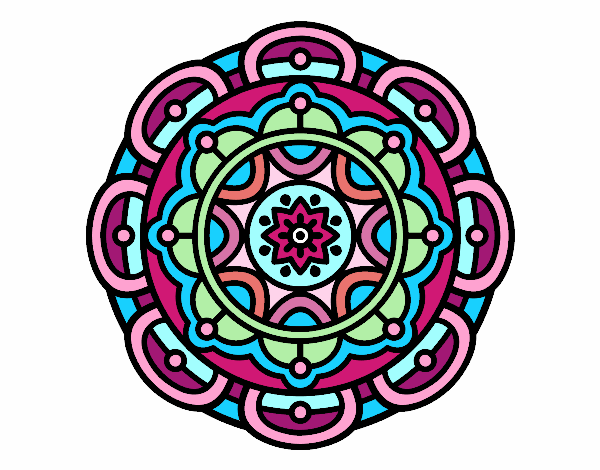 Dibujo Mandala para la relajación mental pintado por CLARITAMC