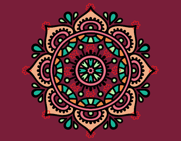 Dibujo Mandala para relajarse pintado por blanca