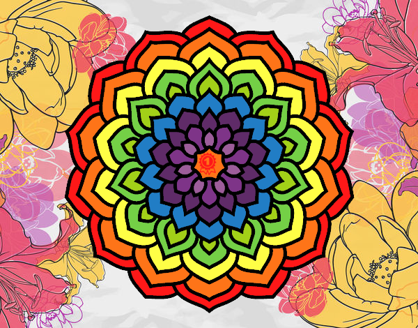 Dibujo Mandala pétalos de flor pintado por morocha15_