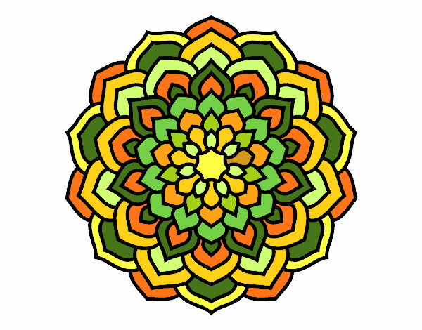 Dibujo Mandala pétalos de flor pintado por CLARITAMC