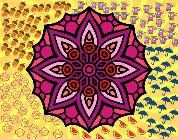 Dibujo Mandala simetría sencilla pintado por BellaDulce