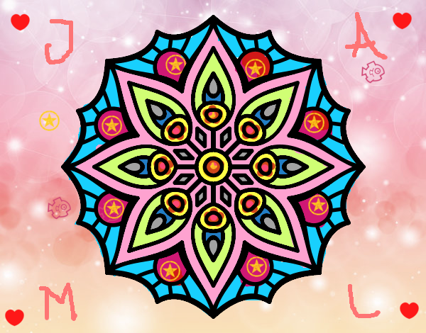 Dibujo Mandala simetría sencilla pintado por kikinxita 