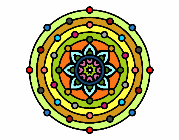 Dibujo Mandala sistema solar pintado por CLARITAMC