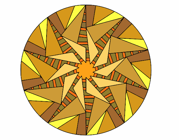 Dibujo Mandala sol triangular pintado por CLARITAMC