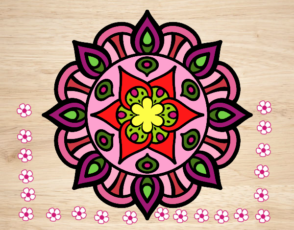Dibujo Mandala vida vegetal pintado por juanaespin