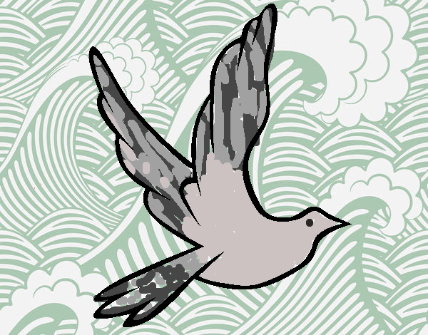 Dibujo Paloma de la paz al vuelo pintado por juanaespin