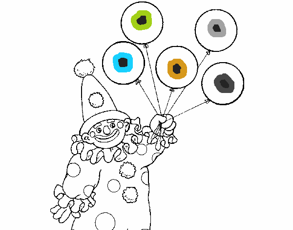 El payaso sin color y los cinco globo-ojos