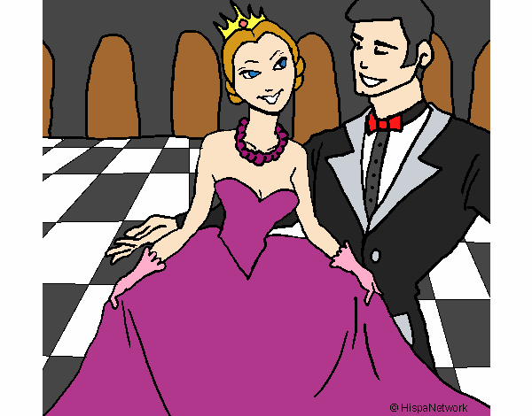Dibujo Princesa y príncipe en el baile pintado por DiamondB