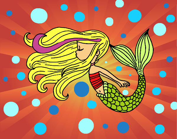 Dibujo Sirena flotando pintado por Iluminatis
