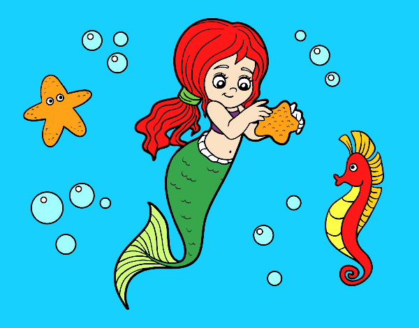 Dibujo Sirena preciosa pintado por UmaUma