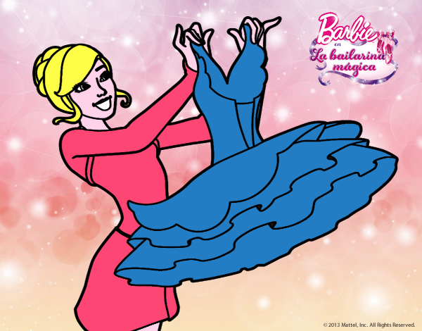 Dibujo Barbie y su vestido de ballet pintado por vicky09