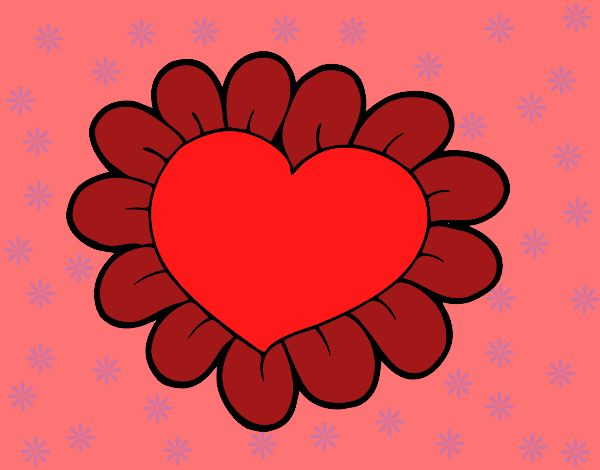 Dibujo Corazón flor pintado por BellaDulce