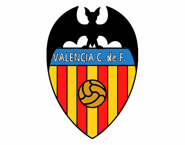 Dibujo Escudo del Valencia C. F. pintado por delicblanc