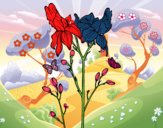 Dibujo Flor de Iris pintado por vicky09