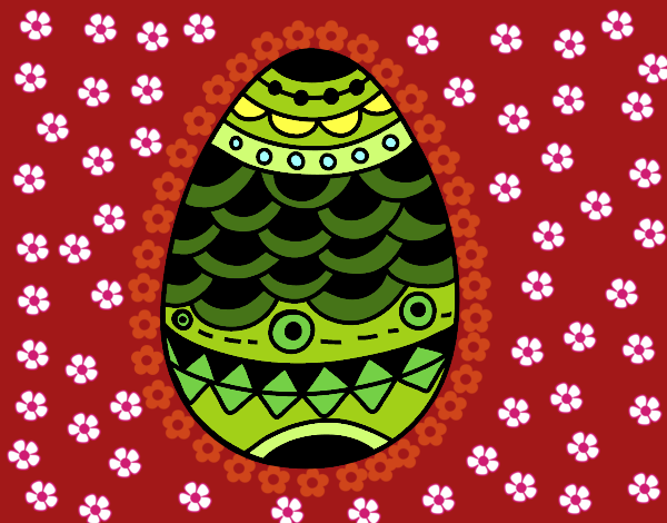 Dibujo Huevo de Pascua estilo japonés pintado por BellaDulce