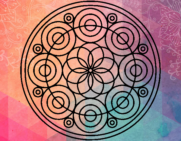 Dibujo Mandala 35 pintado por meibol