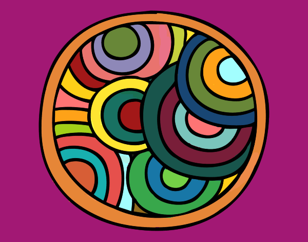 Dibujo Mandala circular pintado por CLARITAMC