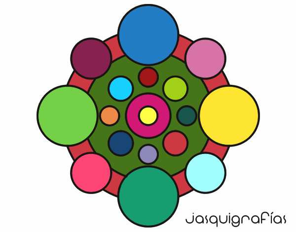 Dibujo Mandala con redondas pintado por CLARITAMC