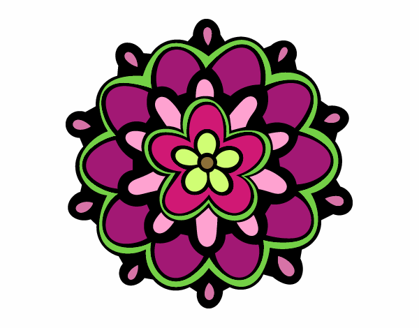 Dibujo Mándala con una flor pintado por CLARITAMC