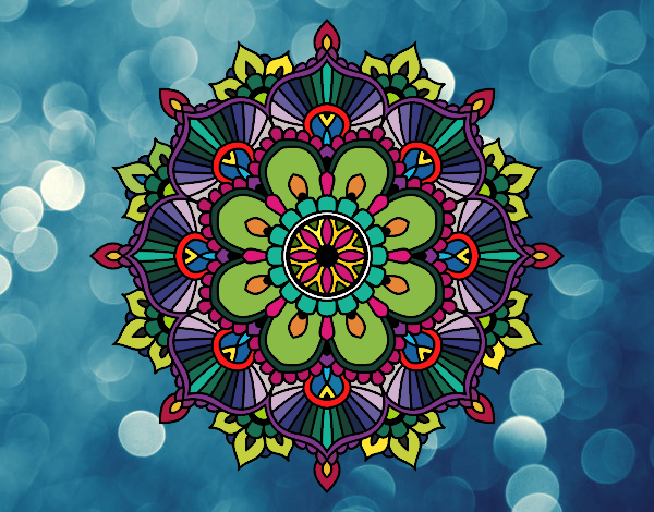 Dibujo Mandala destello floral pintado por masafico4