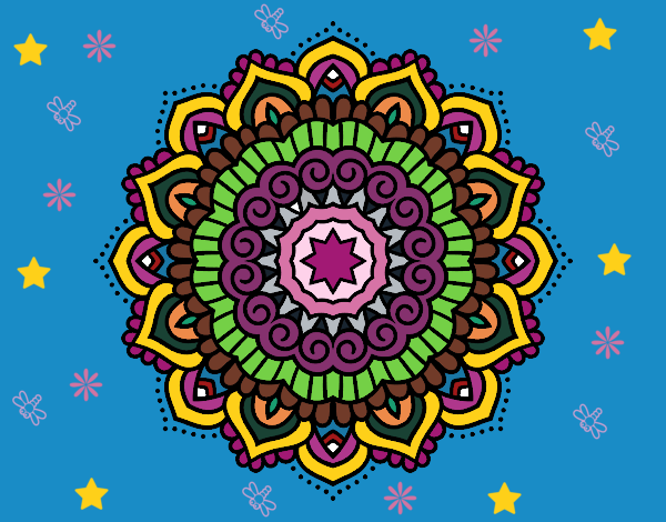 Dibujo Mandala estrella decorada pintado por linda423