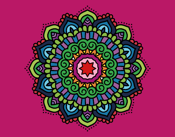 Dibujo Mandala estrella decorada pintado por masafico4