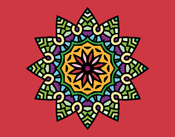 Dibujo Mandala estrella floral pintado por masafico4