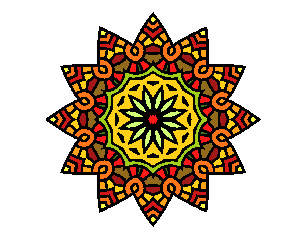 Dibujo Mandala estrella floral pintado por CLARITAMC