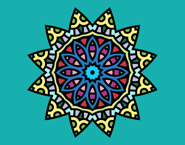Dibujo Mandala estrella pintado por masafico4