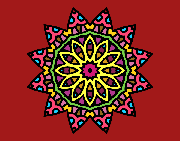 Dibujo Mandala estrella pintado por sandrasobi