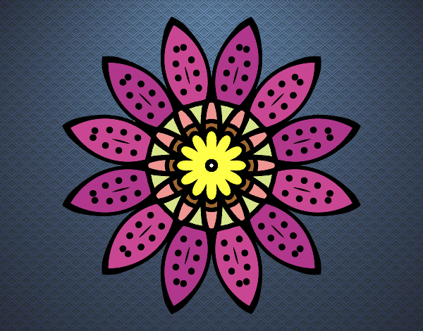 Dibujo Mandala flor con pétalos pintado por masafico4
