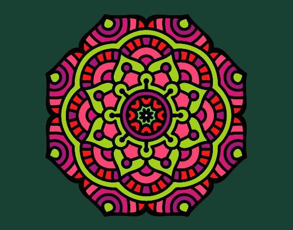 Dibujo Mandala flor conceptual pintado por blanca