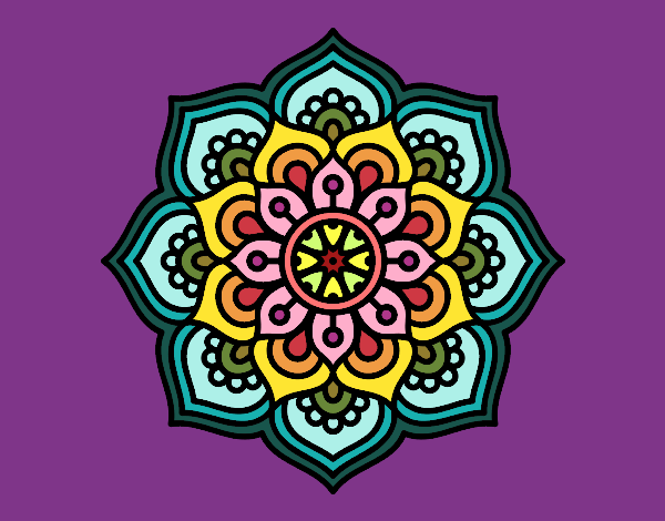 Dibujo Mandala flor de la concentración pintado por masafico4