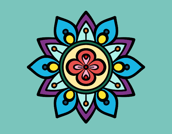 Dibujo Mandala flor de loto pintado por masafico4