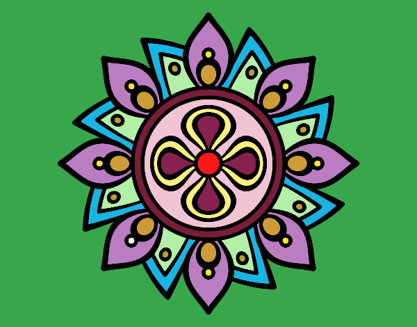 Dibujo Mandala flor sencilla pintado por masafico4