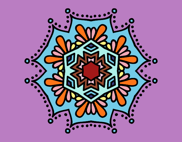 Dibujo Mandala flor simétrica pintado por masafico4
