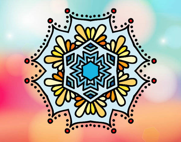 Dibujo Mandala flor simétrica pintado por Satesa1