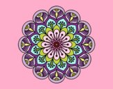 Dibujo Mandala flor y hojas pintado por masafico4