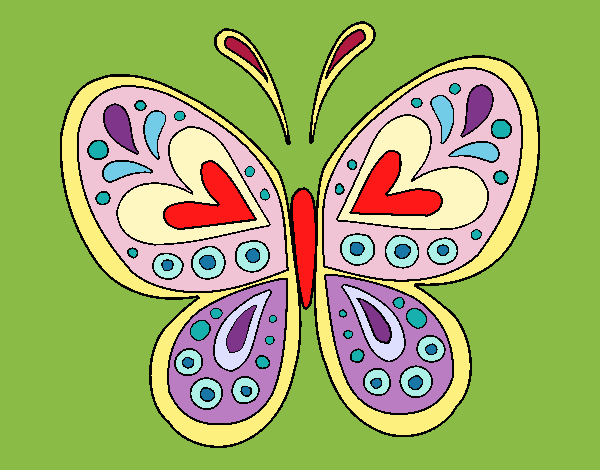 Dibujo Mandala mariposa pintado por masafico4
