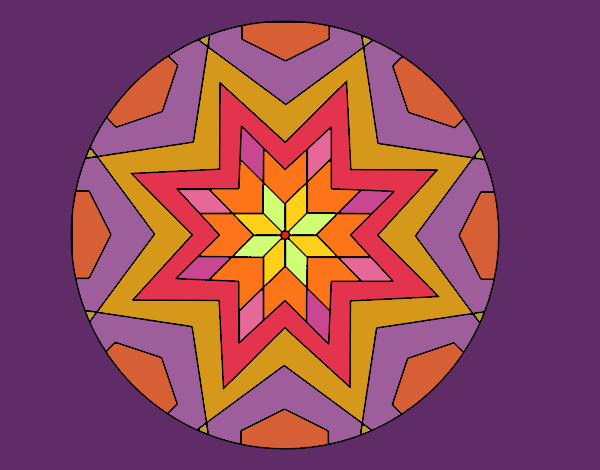 Dibujo Mandala mosaico estrella pintado por sandrasobi